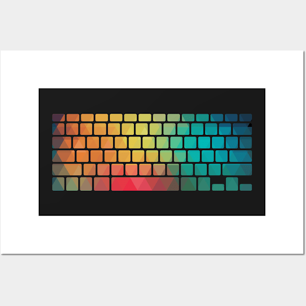 Rainbow color pattern keyboard Wall Art by AdiDsgn